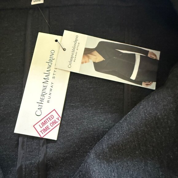 Catherine Malandrino Womens Charcoal Moto Jacket L Polyester/Spandex - Picture 6 of 8